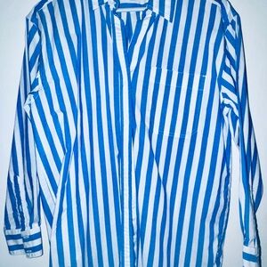 Banana Republic Blue and White Striped Shirt